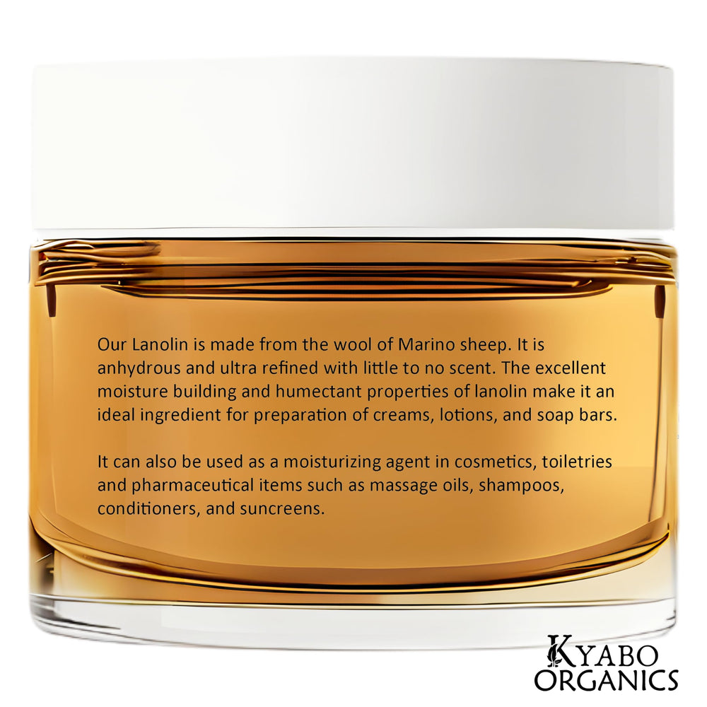 Kyabo Organics lanolin close-up texture showing rich buttery consistency