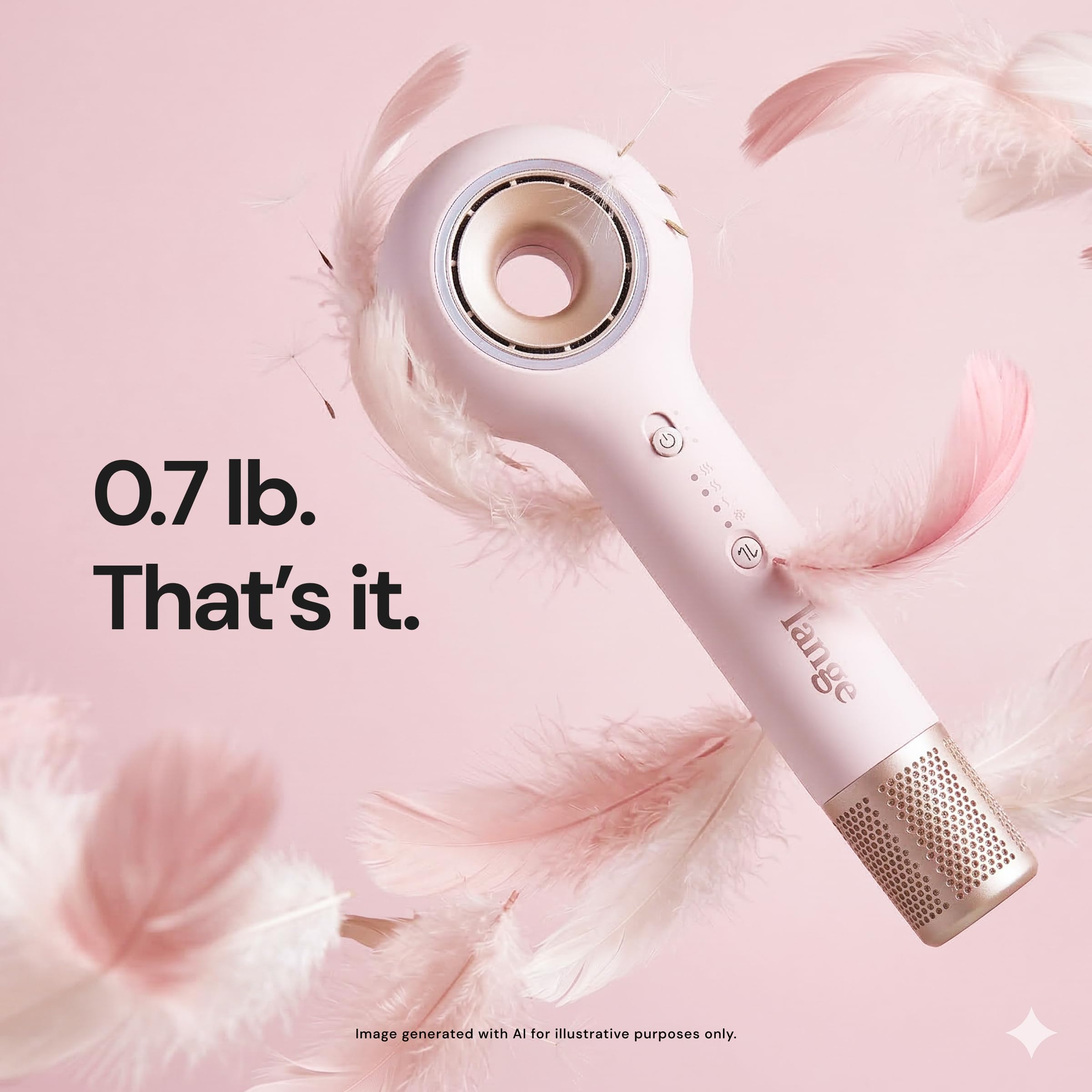 L'ANGE HAIR Axia HaloRing cool shot button close-up to lock in styles and add shine