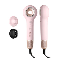 L'ANGE HAIR Axia HaloRing front view showing sleek blush finish and nozzle, professional look