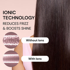 L'ANGE HAIR Axia HaloRing beside scale illustrating under-one-pound weight for less arm fatigue