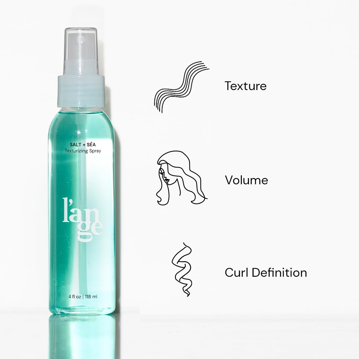 L'ANGE HAIR nozzle spraying fine mist for even, buildable texture