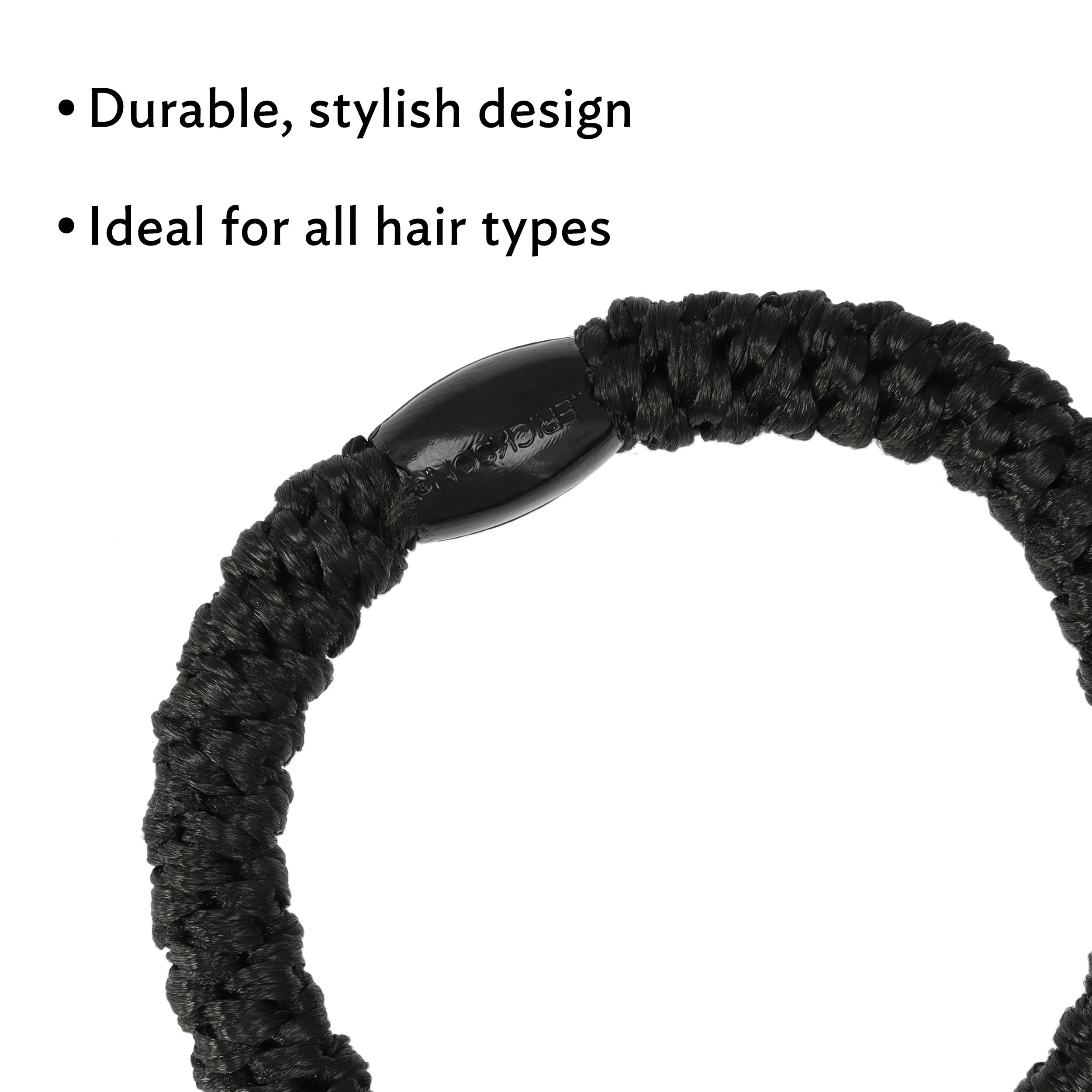 L. Erickson in-use on a high ponytail securing thick hair comfortably