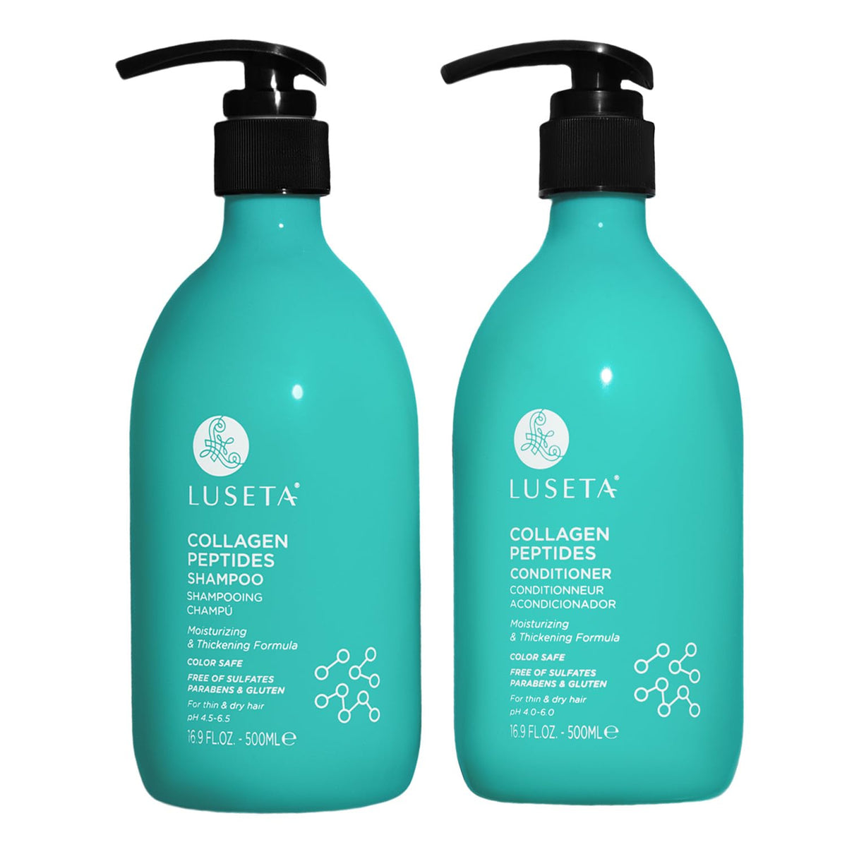 L LUSETA front packaging duo showing bottles and benefits