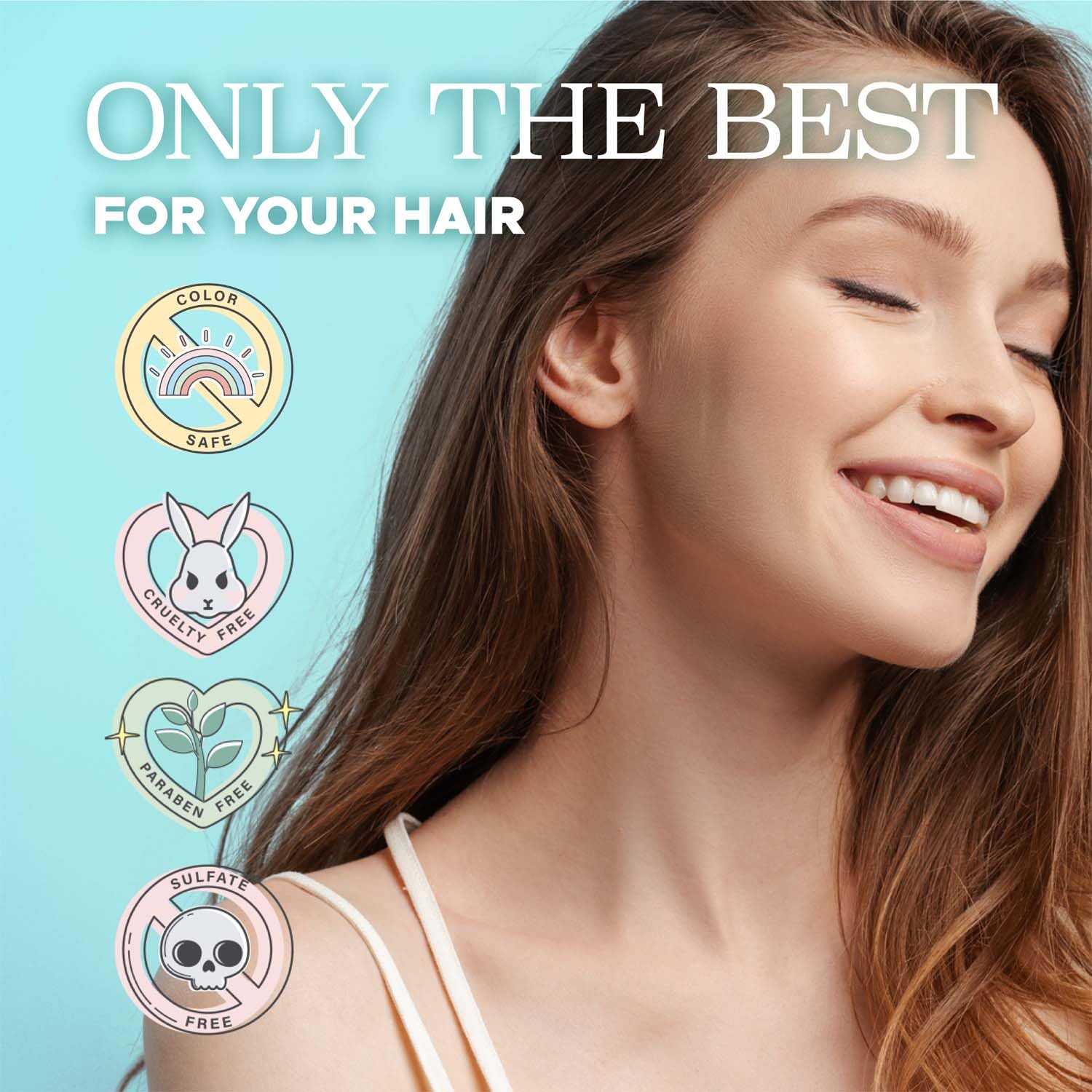 L LUSETA shampoo applied in shower showing effective rinsing benefit