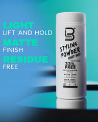 L3 powder being rubbed between fingers showing simple, mess-free application