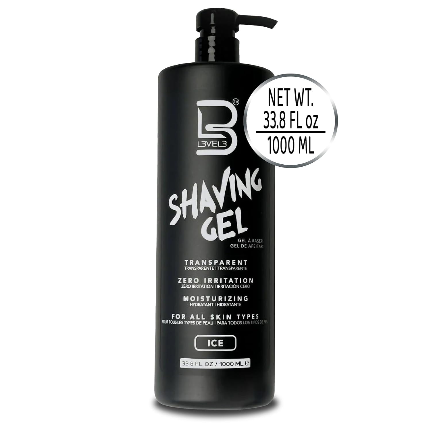 L3 gel in bathroom lifestyle scene highlighting quick shave convenience benefit