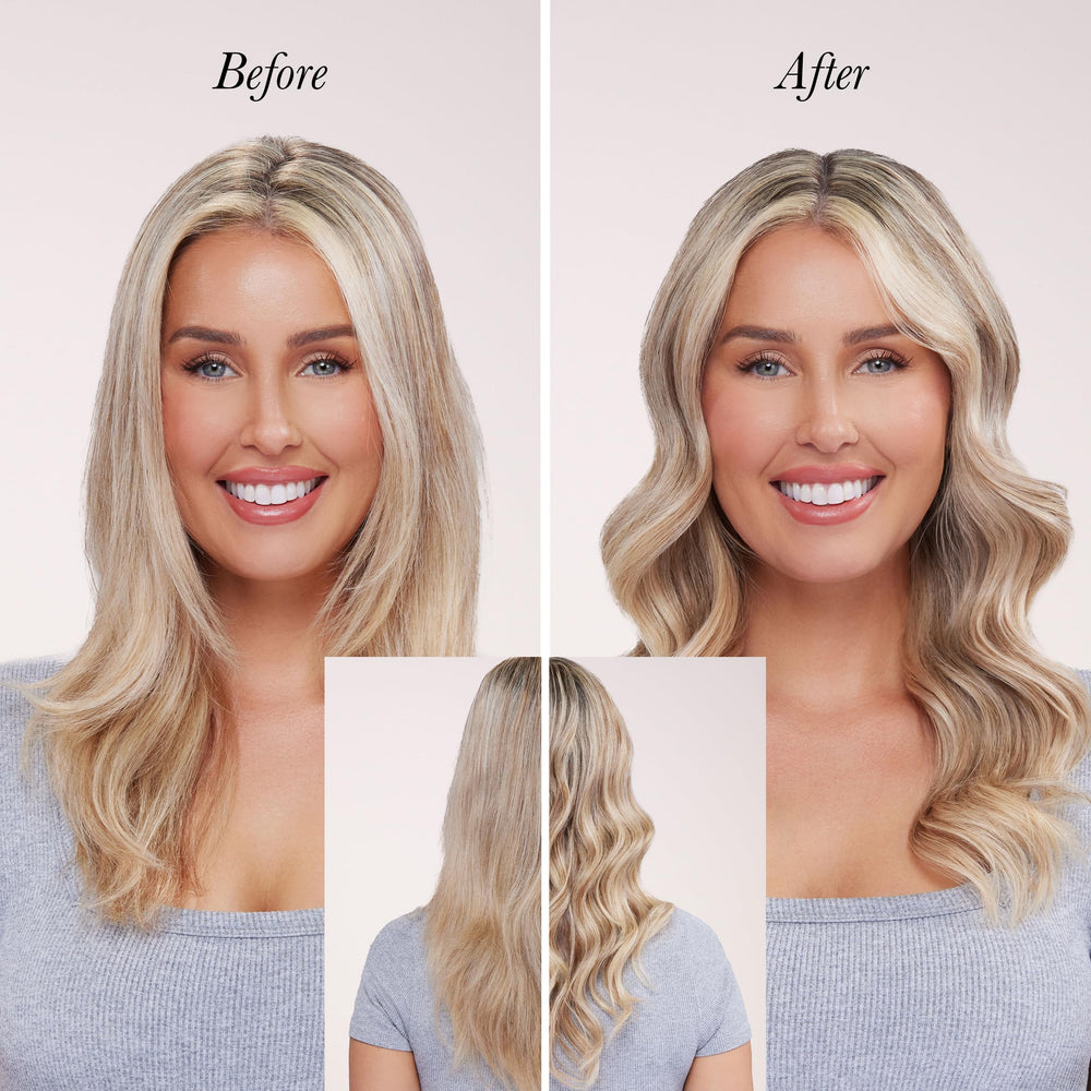 L'ANGE HAIR handheld size comparison showing compact weight and travel ease