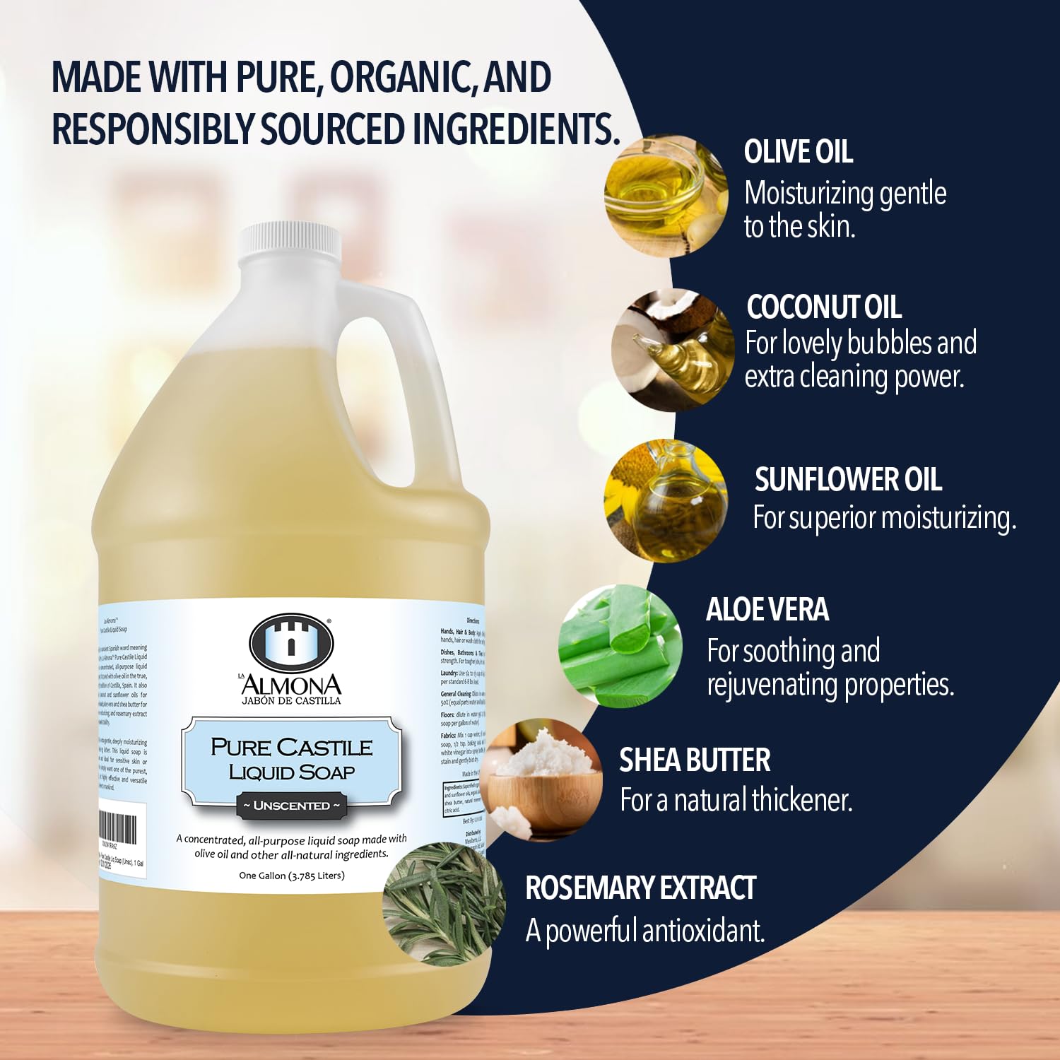 Refilling a pump bottle from La Almona gallon for convenient daily use