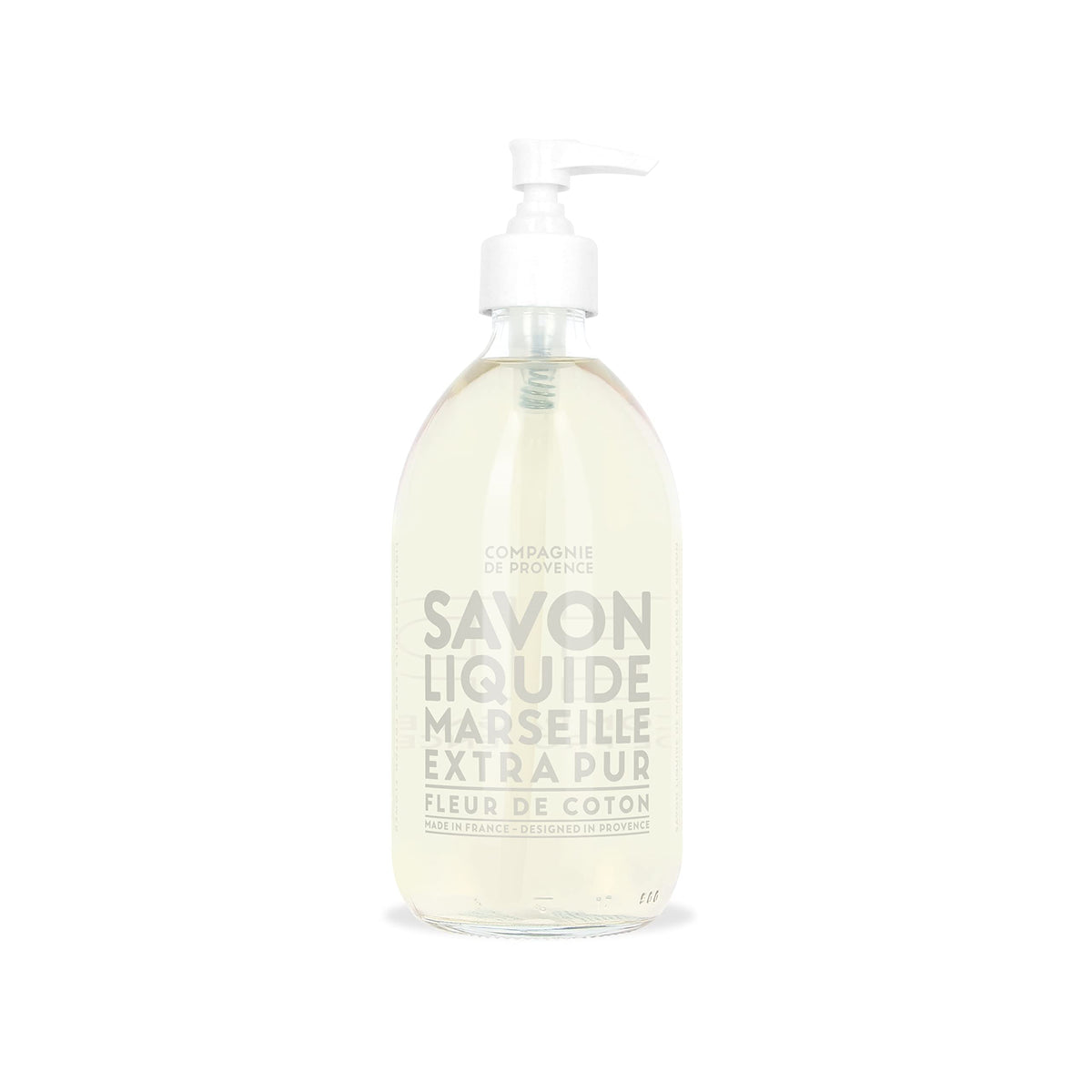La Compagnie de Provence front bottle showing elegant glass and subtle cotton scent benefit