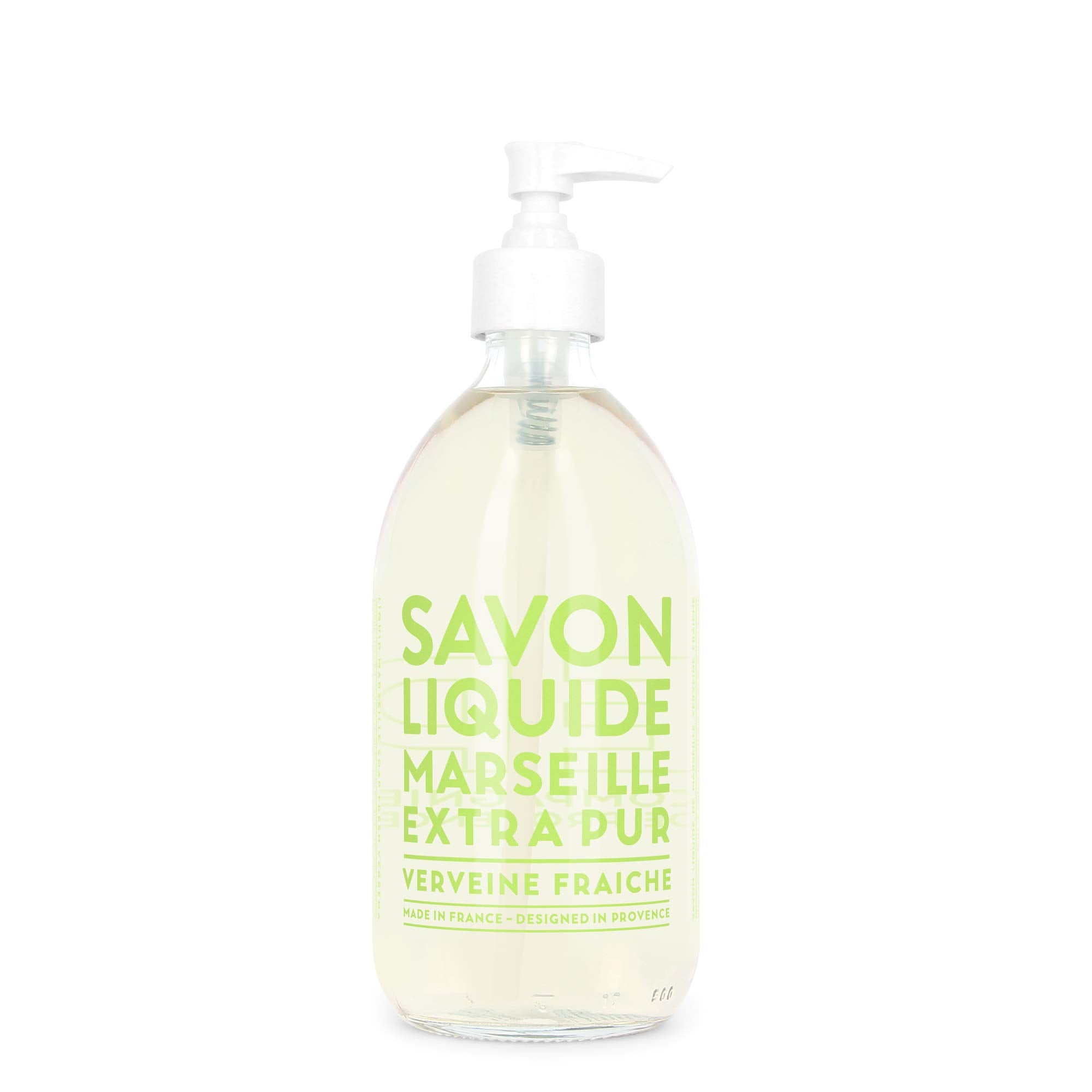 La Compagnie de Provence front bottle showing label and glass packaging benefit: elegant presentation