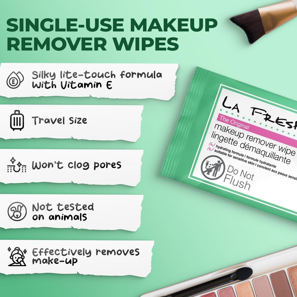 La Fresh wipe texture close-up illustrating soft, non-greasy finish benefit