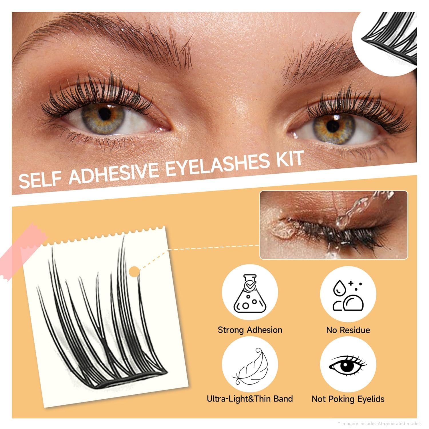 LA MAESII close-up of lash cluster fibers highlighting thin texture