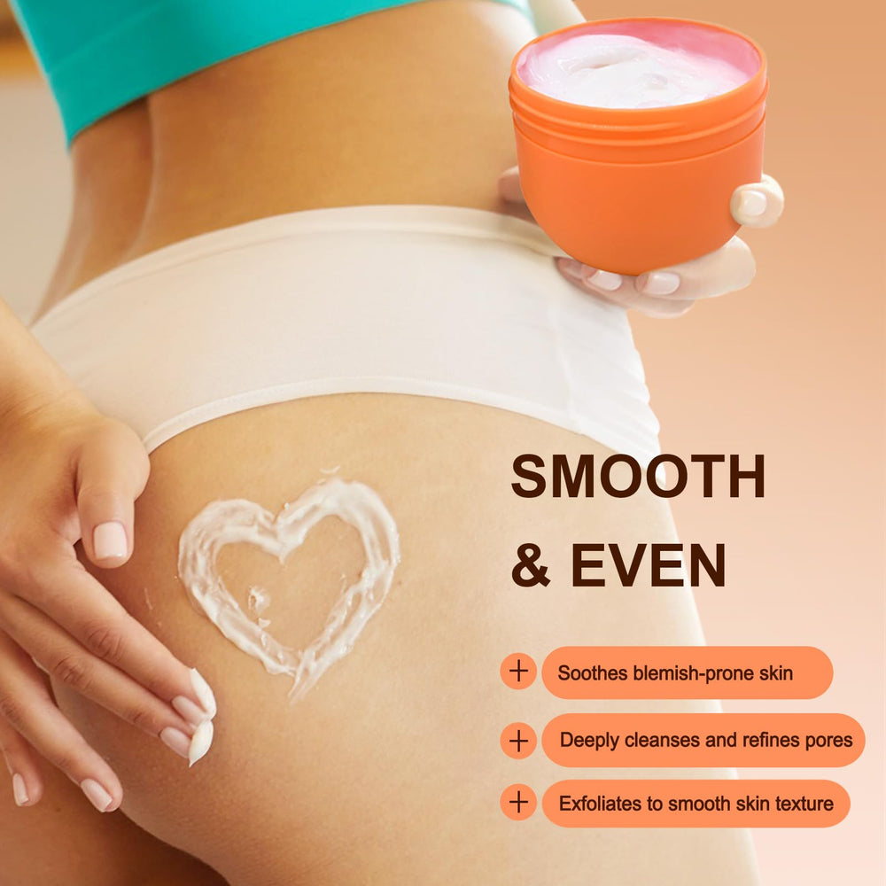 LA.PERSONAL applied to buttocks in bathroom emphasizing non-greasy feel