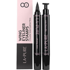 LA PURE front packaging showing dual-ended winged eyeliner benefits