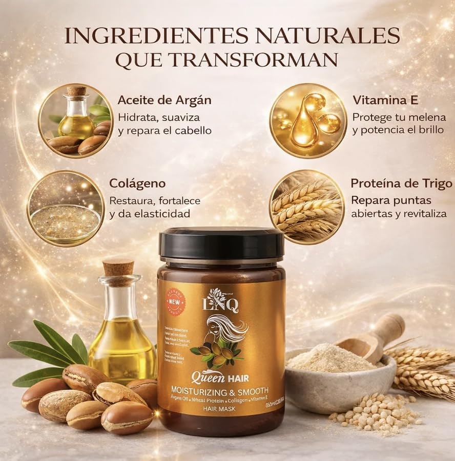 La Reina del Cabello label close-up highlighting ingredient list and benefits
