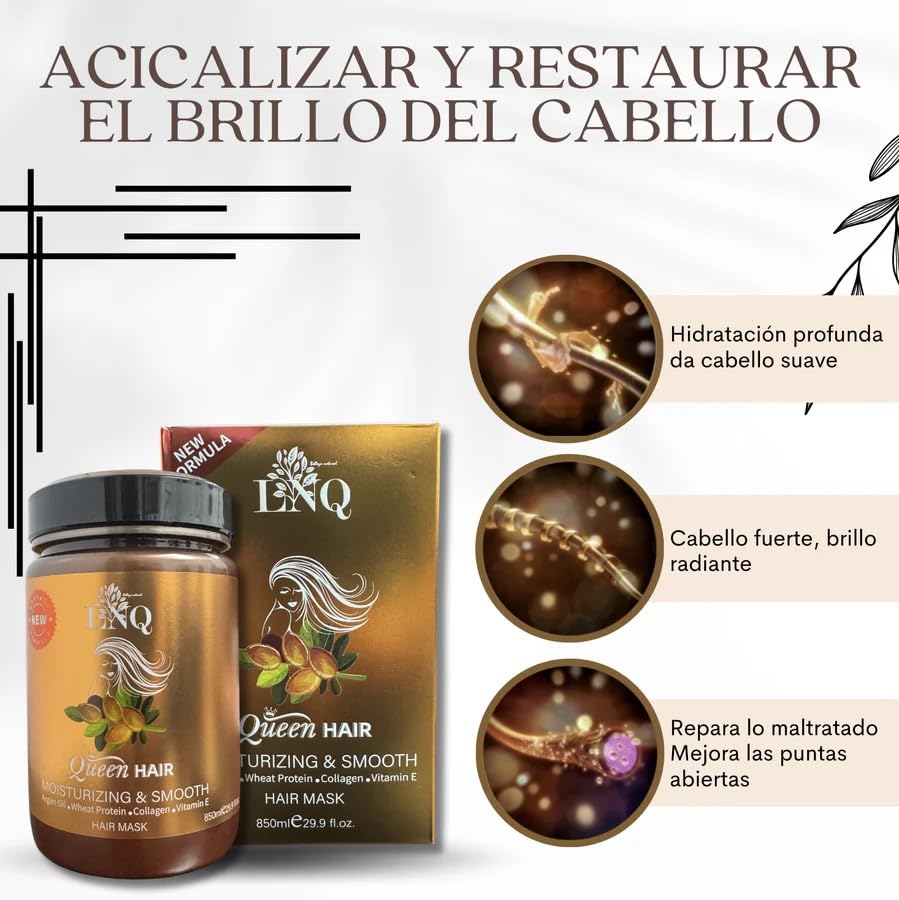 La Reina del Cabello being applied to damp hair demonstrating easy use benefit