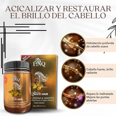 La Reina del Cabello being applied to damp hair demonstrating easy use benefit