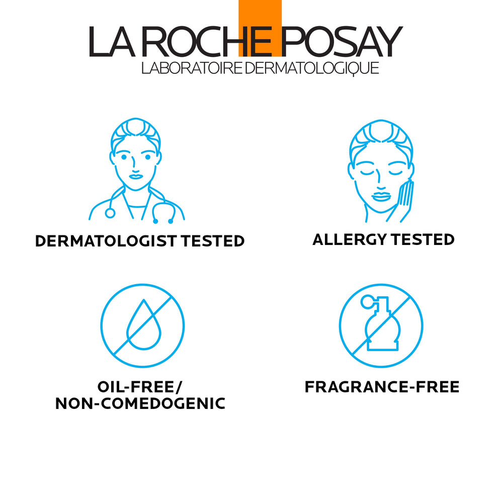 La Roche-Posay product applied to hand demonstrating quick absorbency and comfort