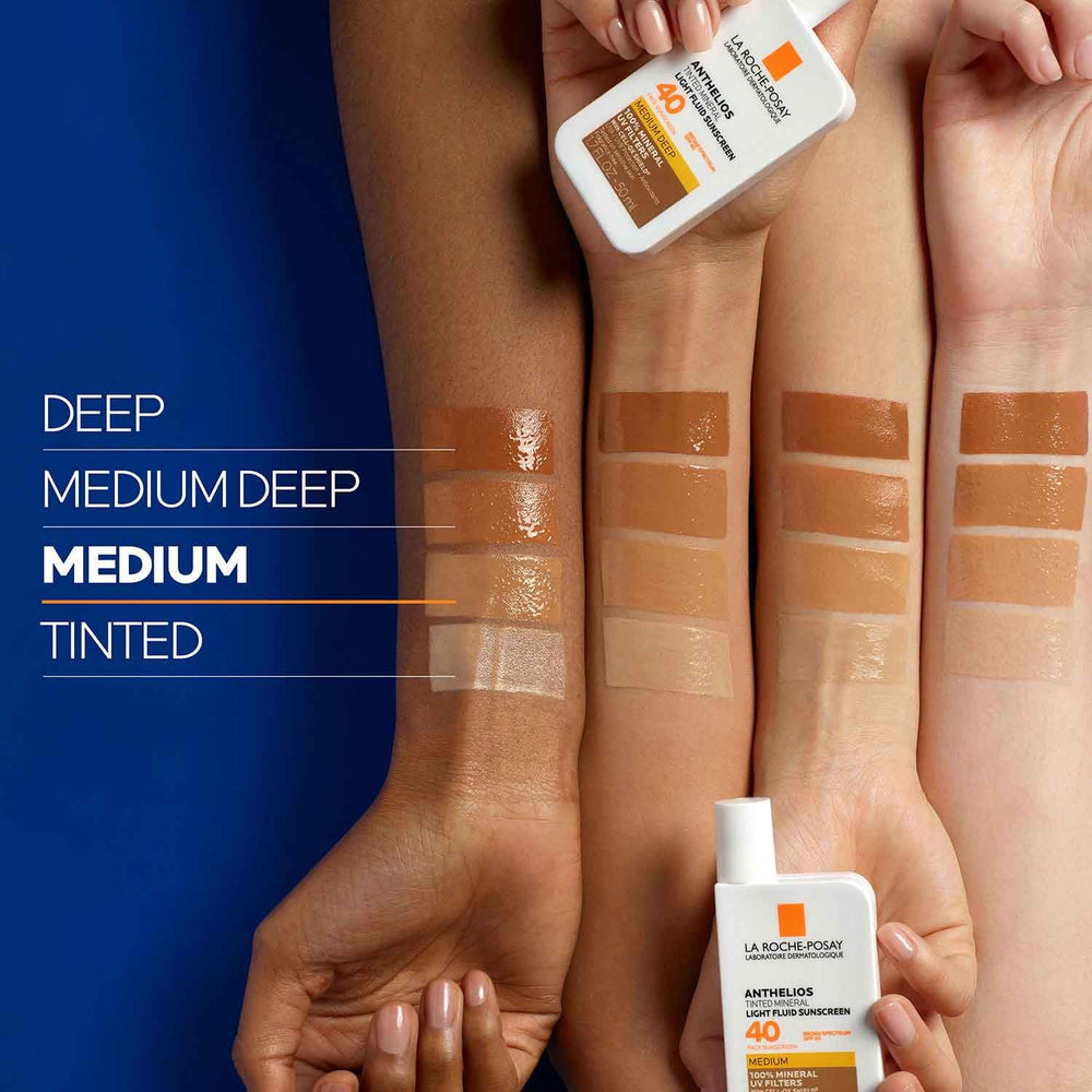 La Roche-Posay showing application with fingers for quick, lightweight coverage