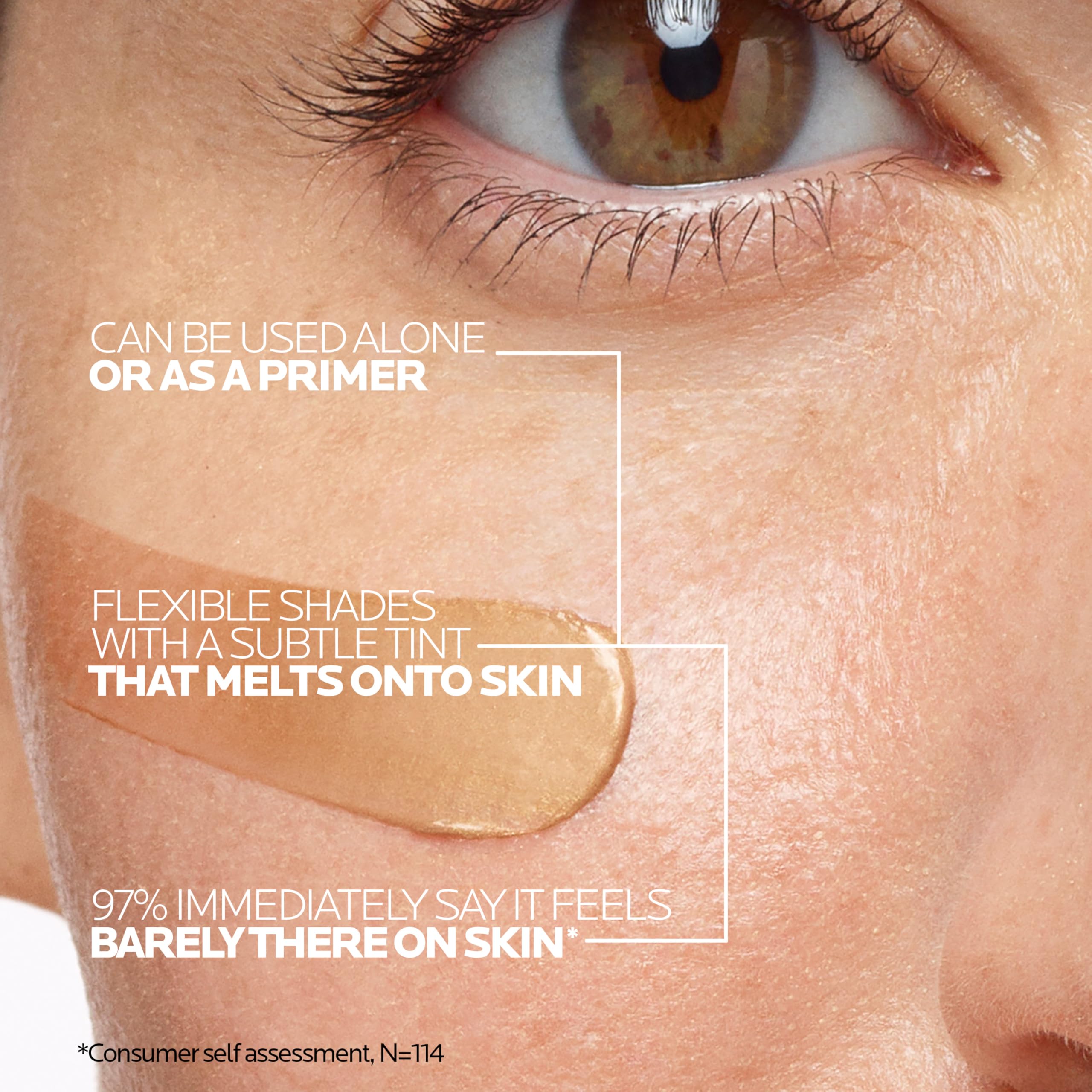 La Roche-Posay close-up blend of dark tint demonstrating even coverage