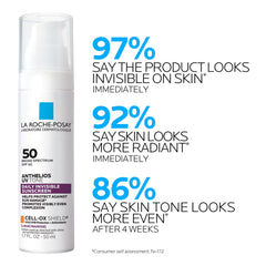 La Roche-Posay pump dispensing swatch showing sheer SPF 50 coverage