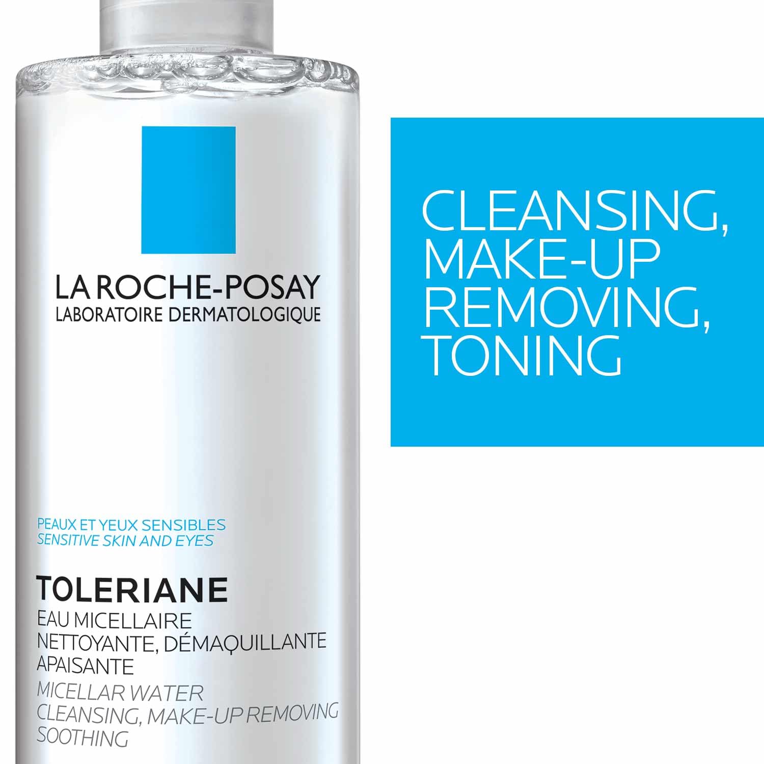 La Roche-Posay being applied with cotton pad for easy makeup removal