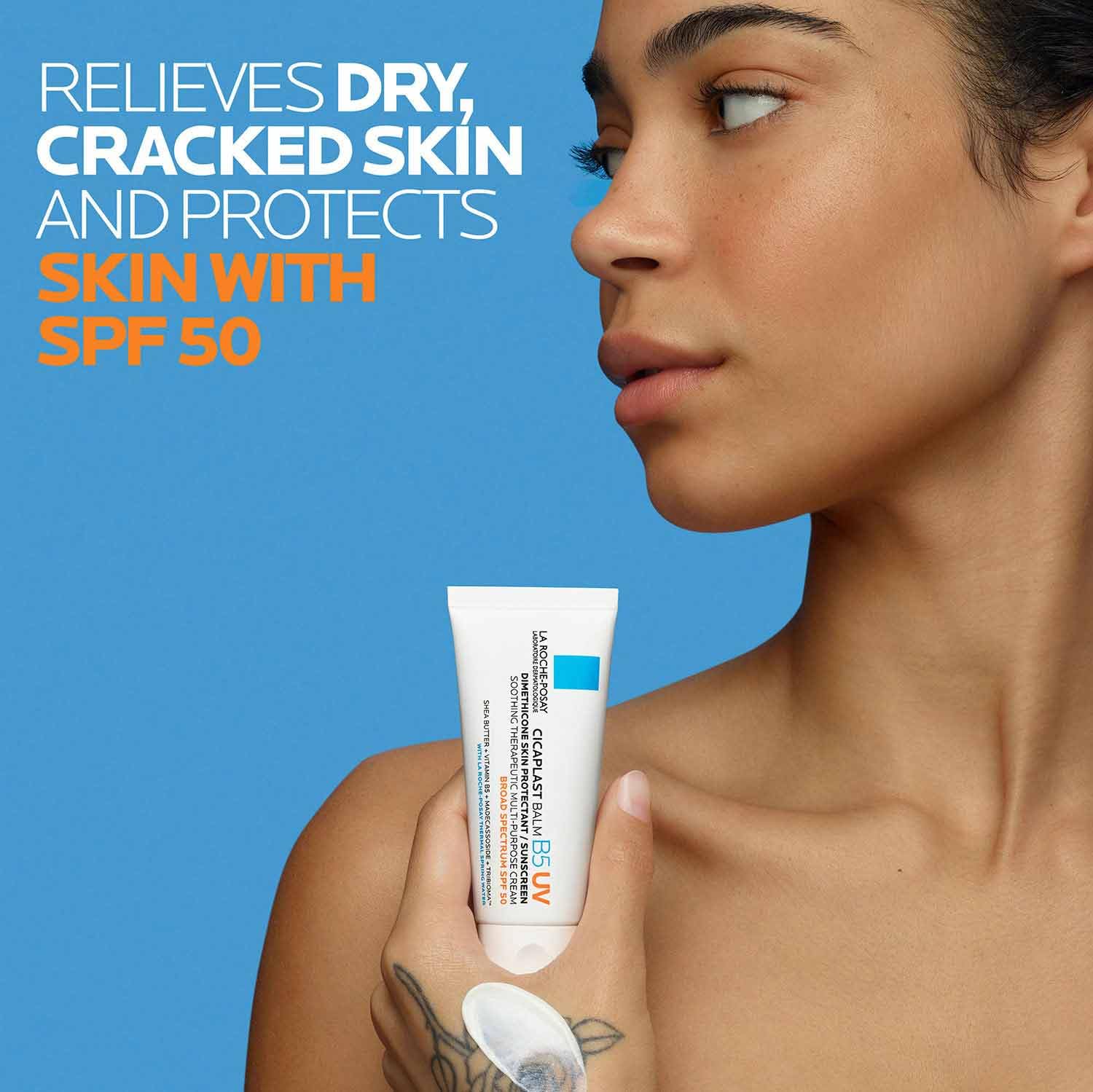 La Roche-Posay close-up of balm texture demonstrating rich, spreadable moisturization