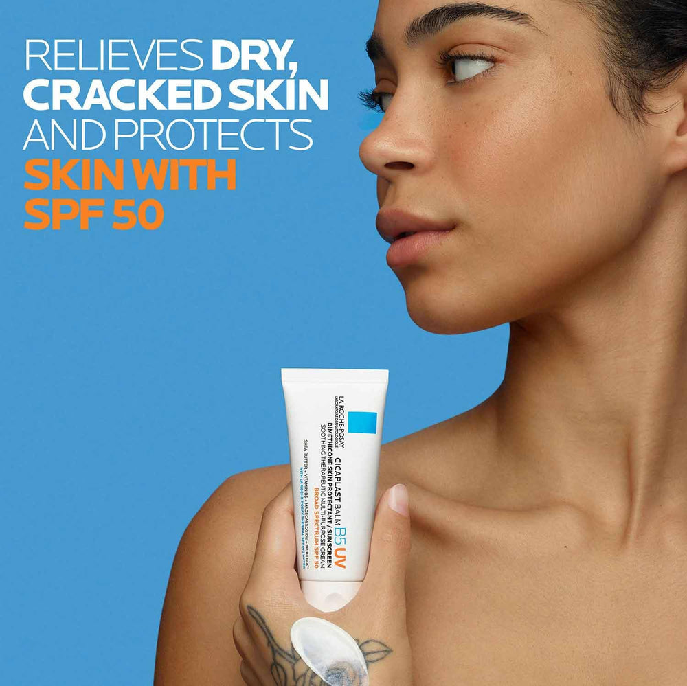 La Roche-Posay close-up of balm texture demonstrating rich, spreadable moisturization