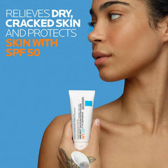 La Roche-Posay close-up of balm texture demonstrating rich, spreadable moisturization