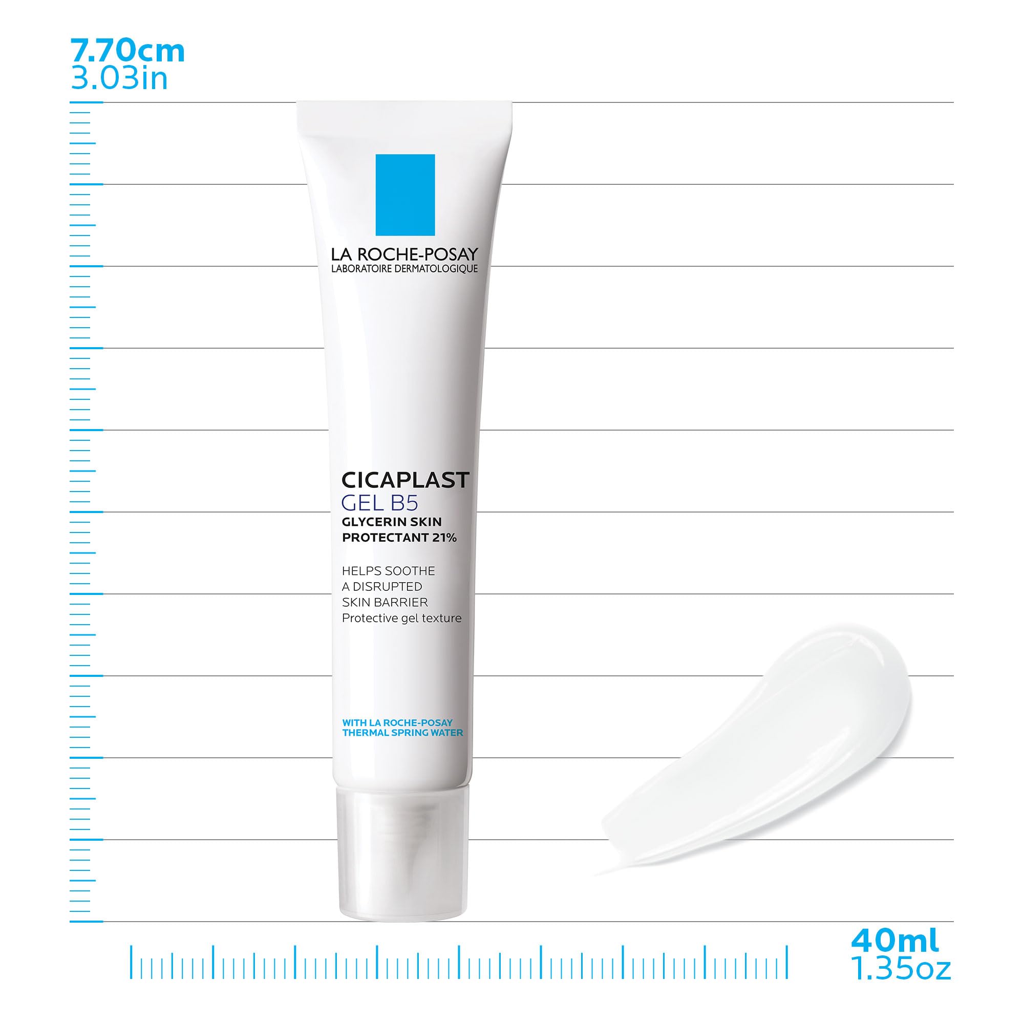 La Roche-Posay back packaging with instructions showing informed-use benefit