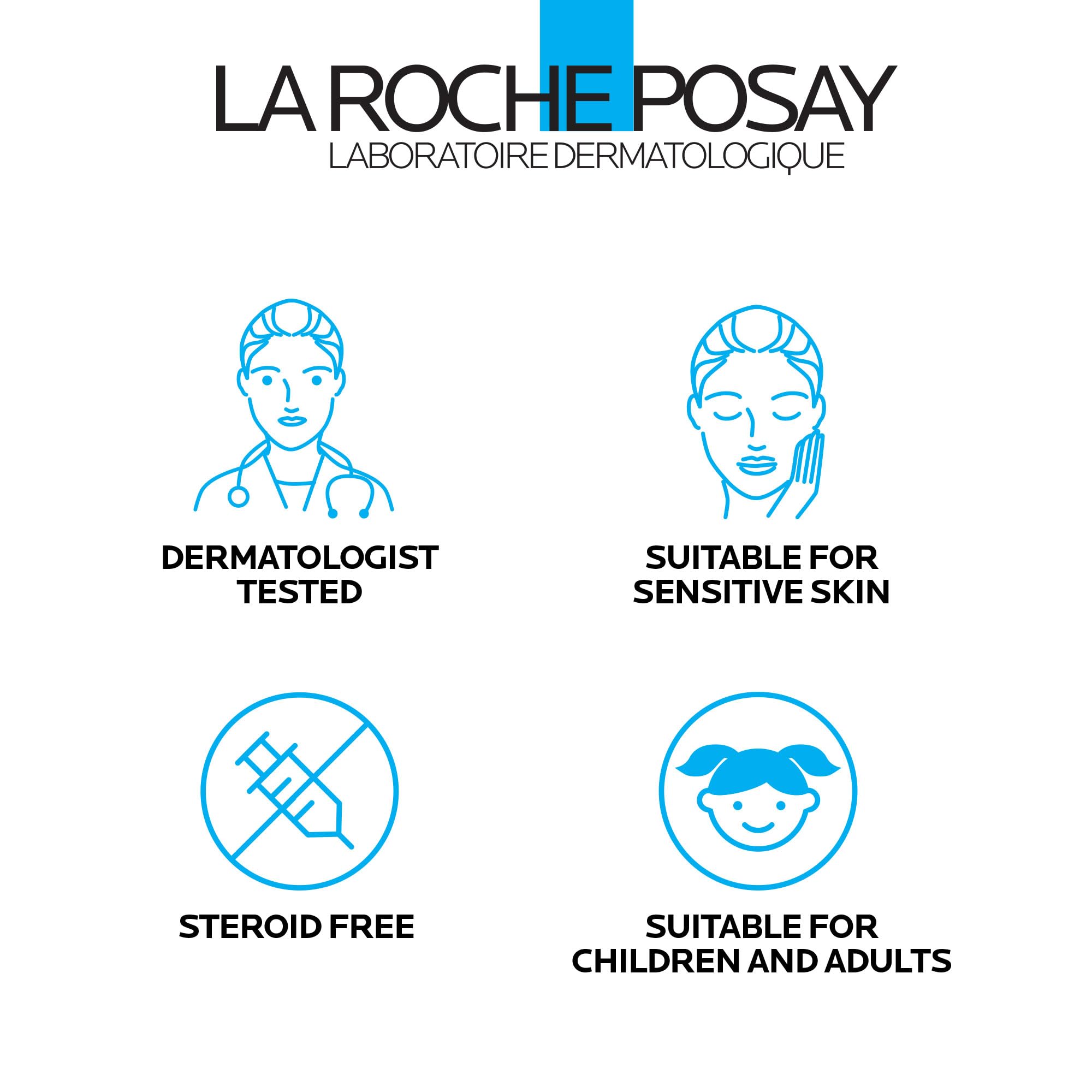 La Roche-Posay size comparison showing compact 1.35oz travel-friendly benefit