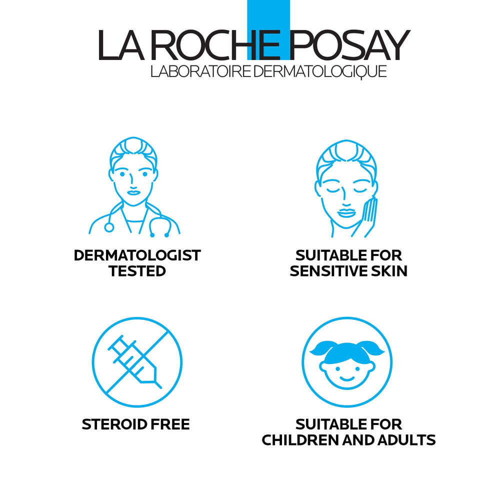 La Roche-Posay size comparison showing compact 1.35oz travel-friendly benefit