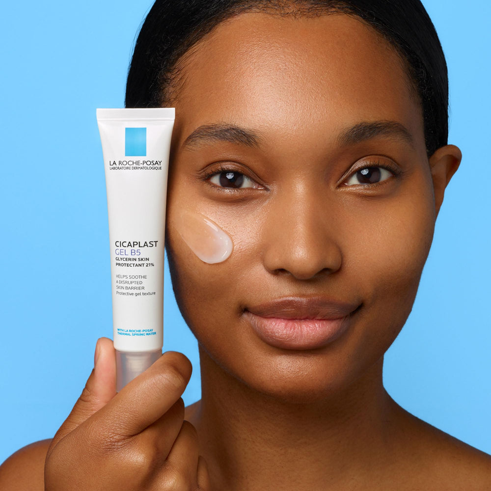 La Roche-Posay gel texture close-up highlighting fast absorption benefit