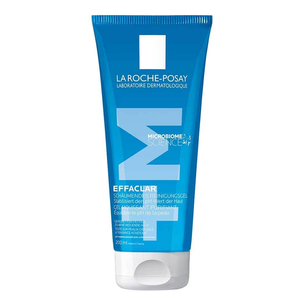 La Roche-Posay Effaclar front packaging showing cleanser and clear gel benefits