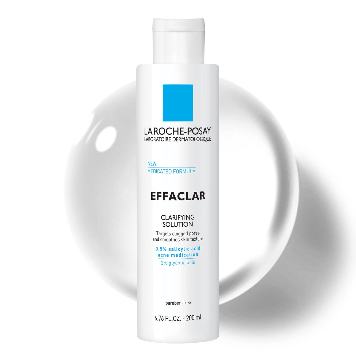 La Roche-Posay front bottle view showing label and clear formula benefit clarity