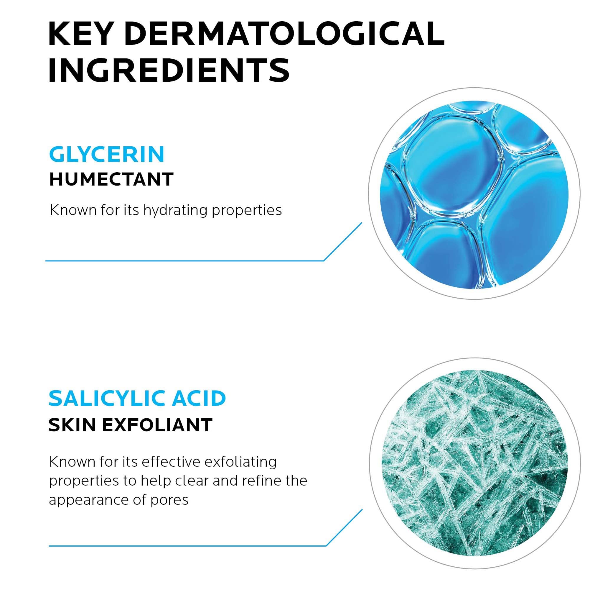 La Roche-Posay poured on hand demonstrating foam-to-cream cleansing benefit