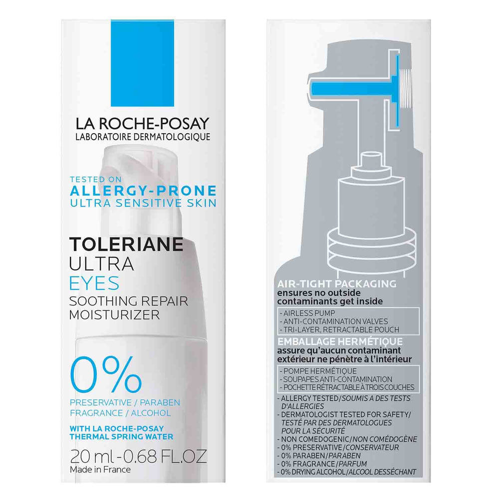 Lifestyle image with La Roche-Posay and dermatologist recommendation badge for trust benefit