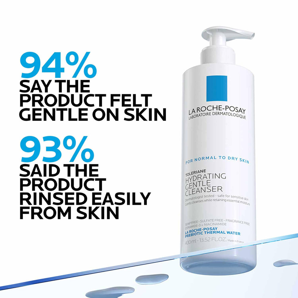 La Roche-Posay ingredient label emphasizing gentle, skin-friendly formula