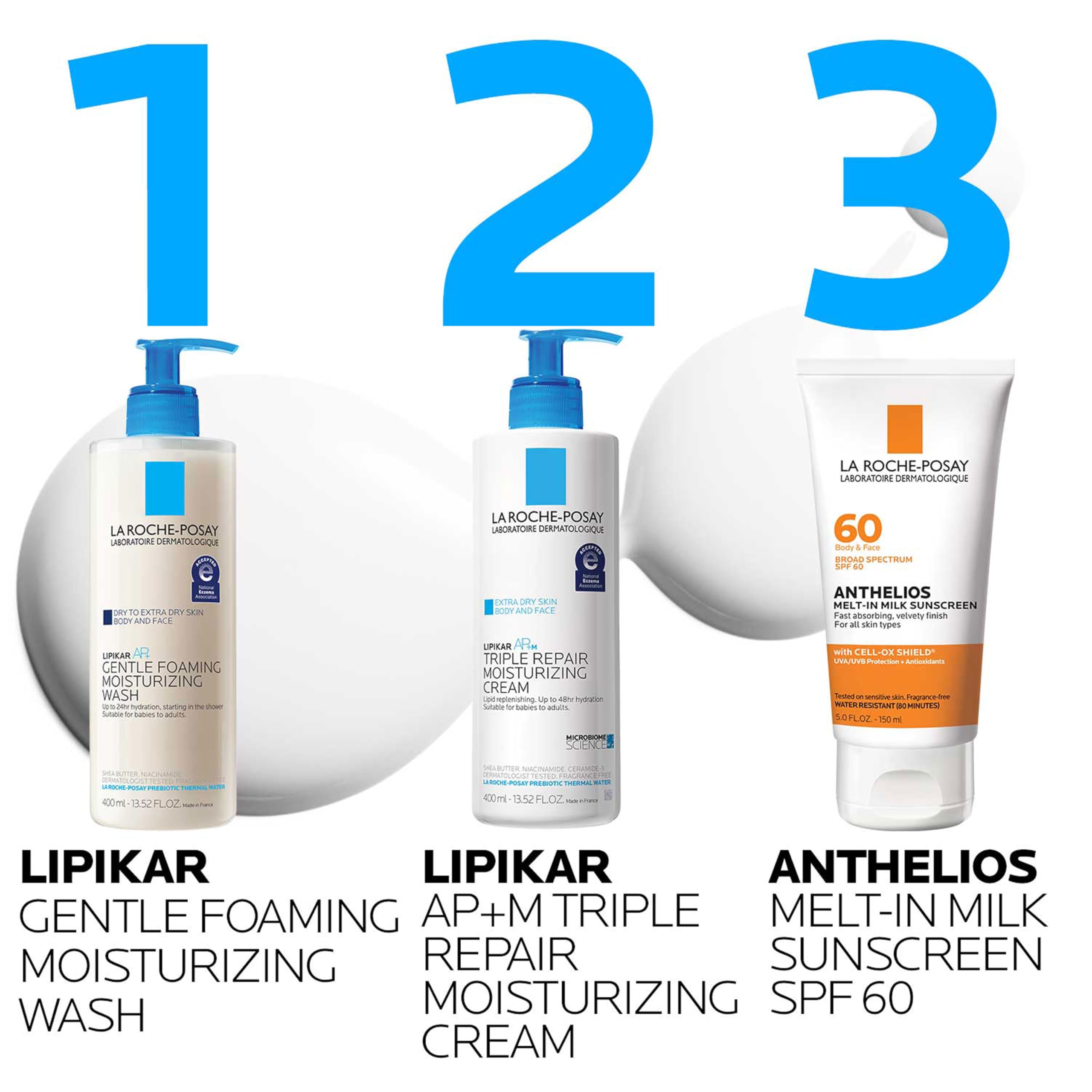 Parent applying cleanser to baby, demonstrating La Roche-Posay baby-safe gentle formula