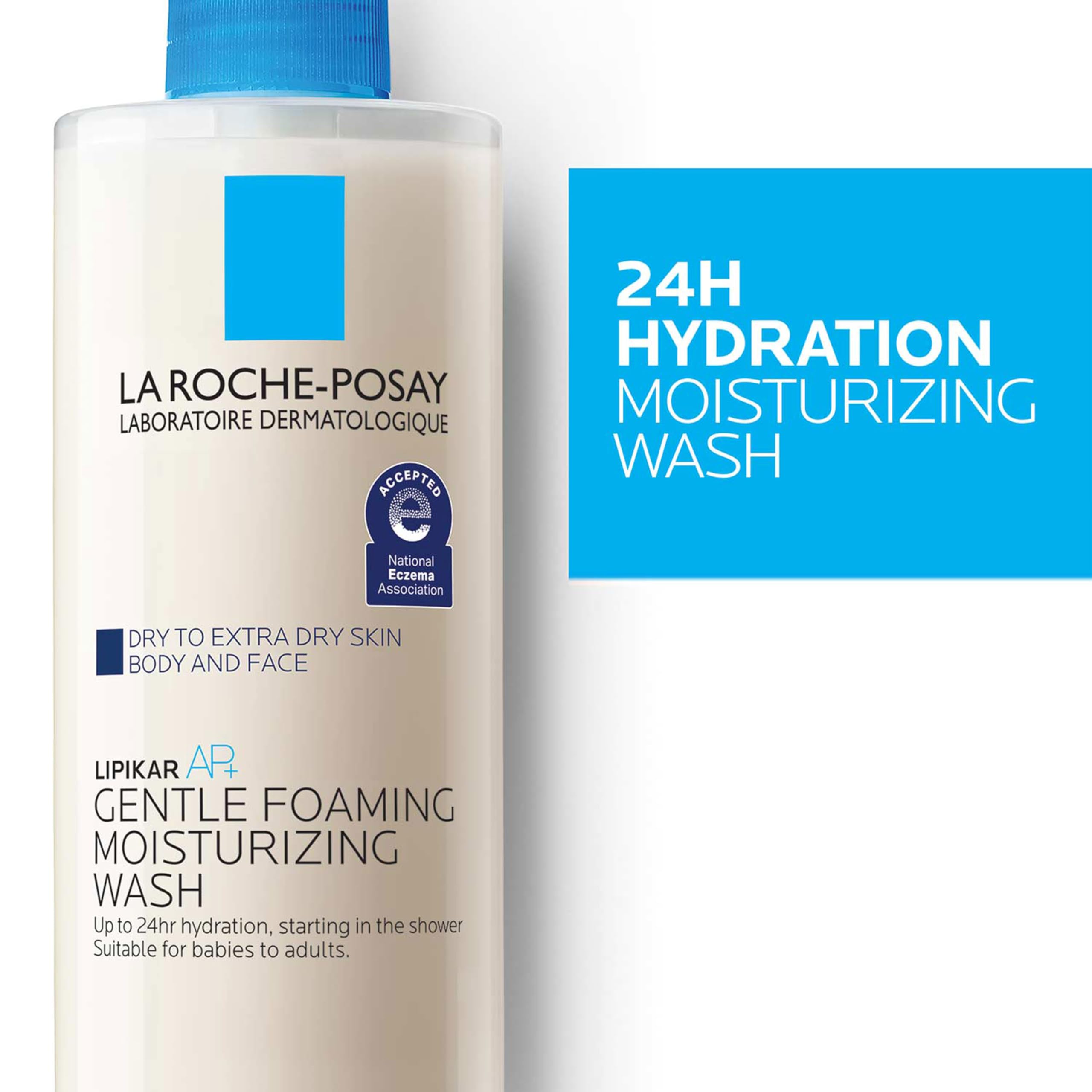 Glycerin and niacinamide visuals beside bottle, showing hydration and soothing effects
