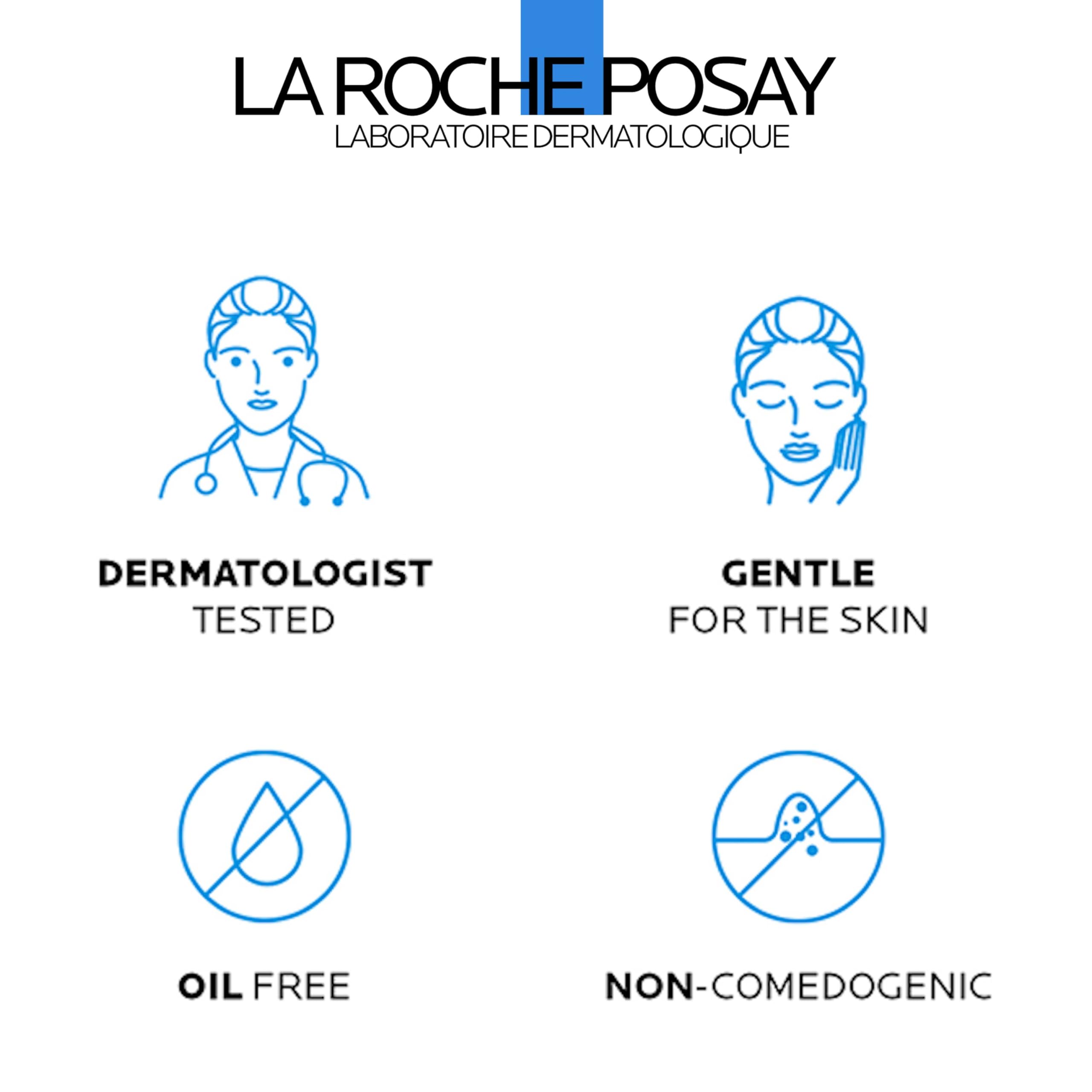 La Roche-Posay retail packaging box front emphasizing dermatologist backing