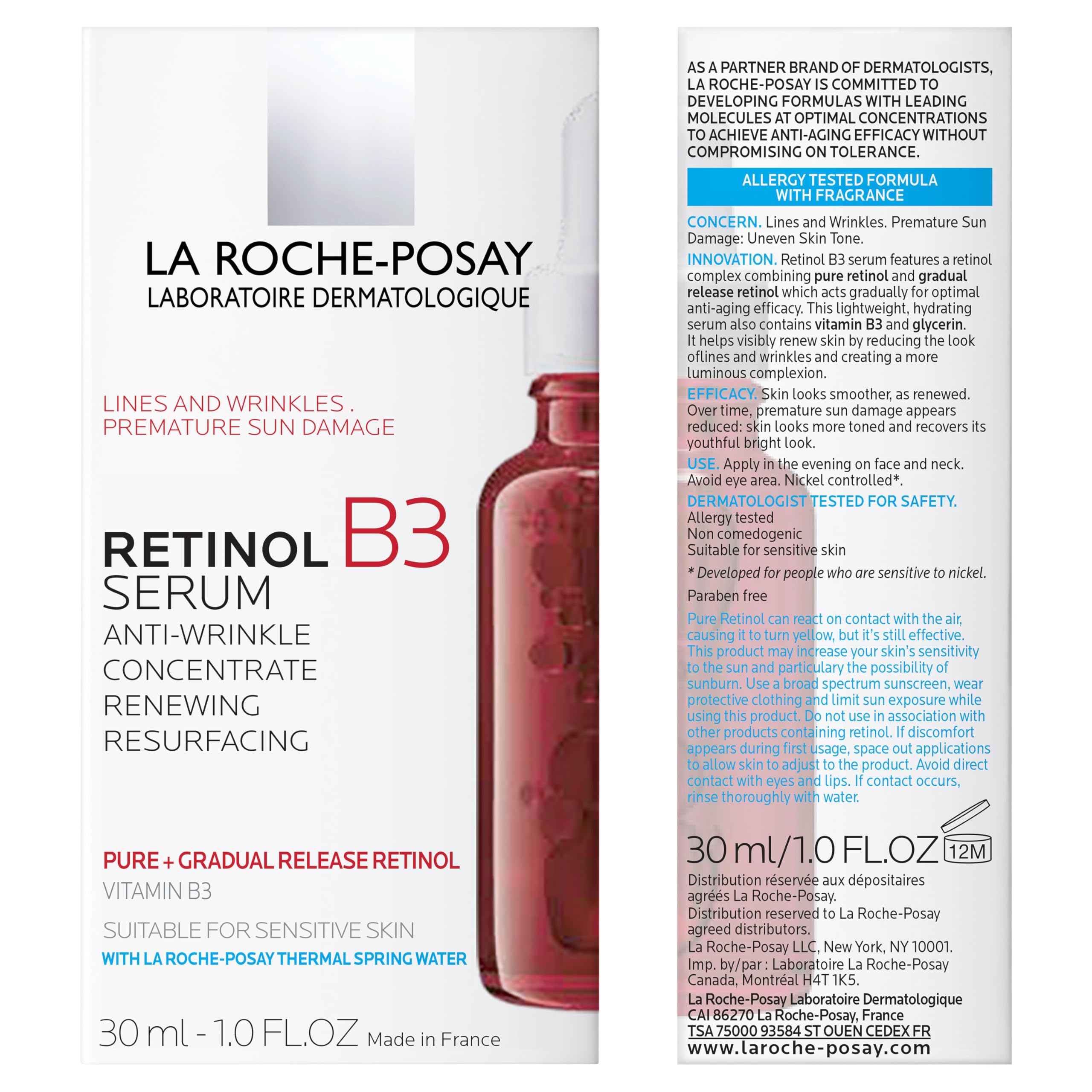 La Roche-Posay bottle staged by sink showing easy integration into nightly routine