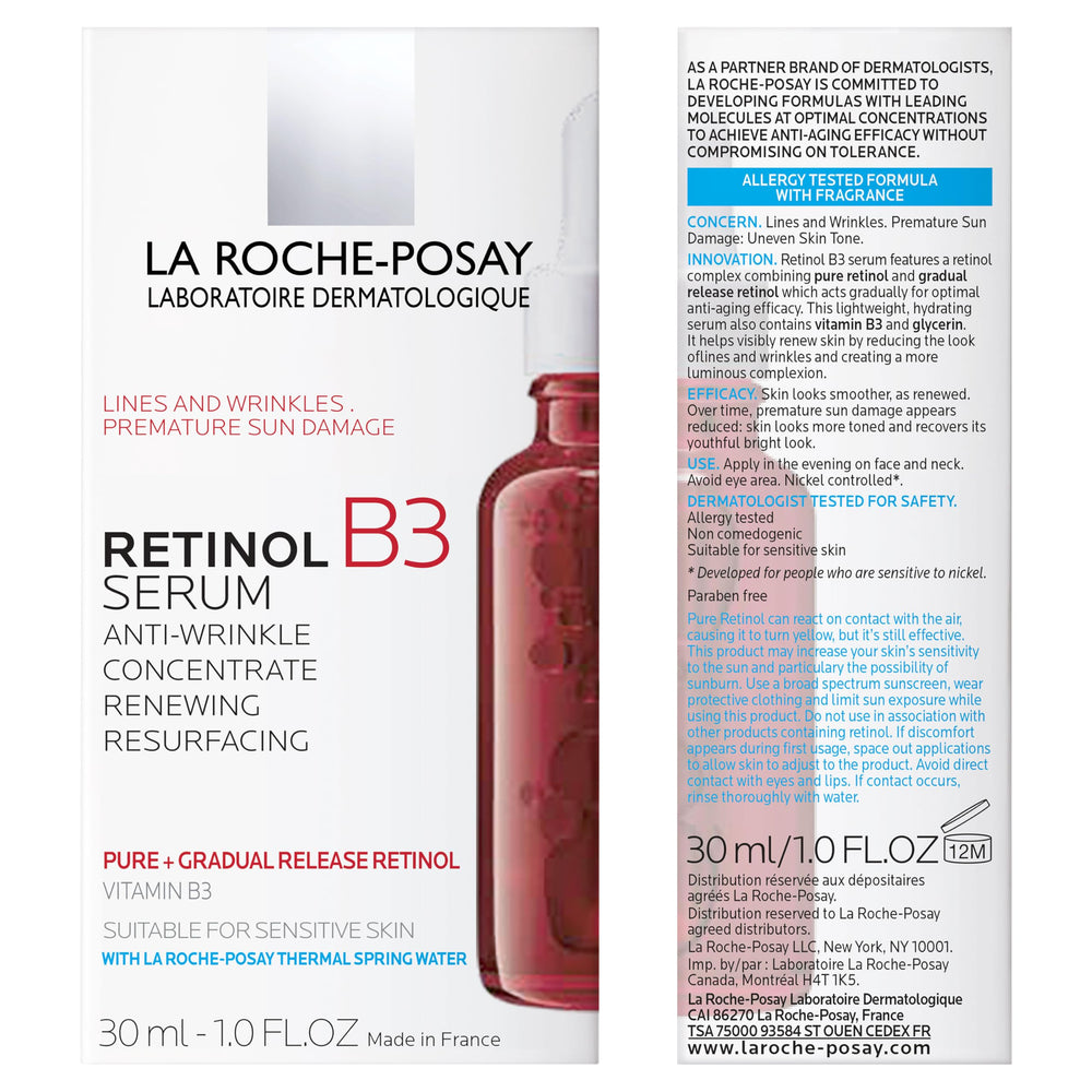 La Roche-Posay bottle staged by sink showing easy integration into nightly routine