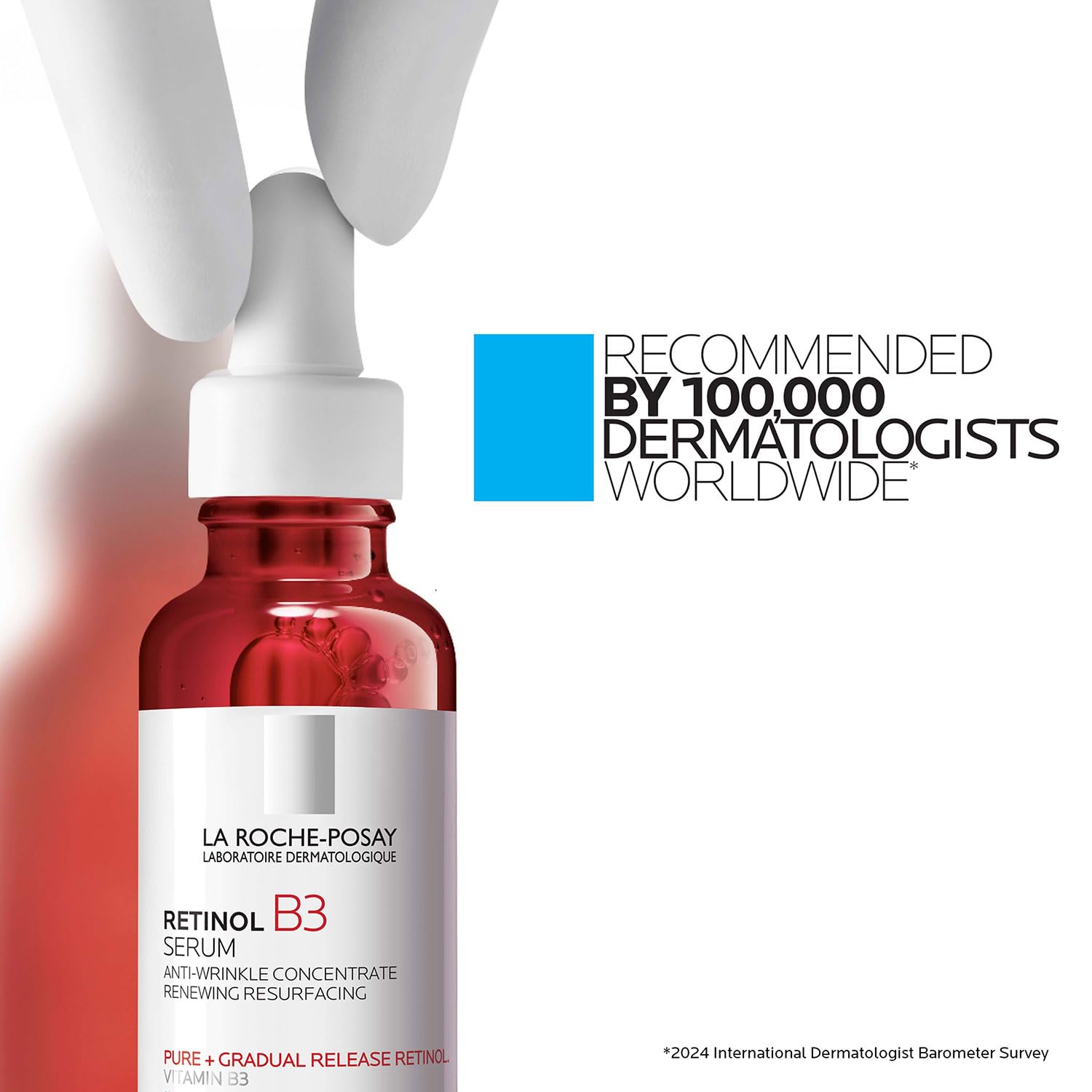 La Roche-Posay label close-up emphasizing usage directions and dermatologist testing