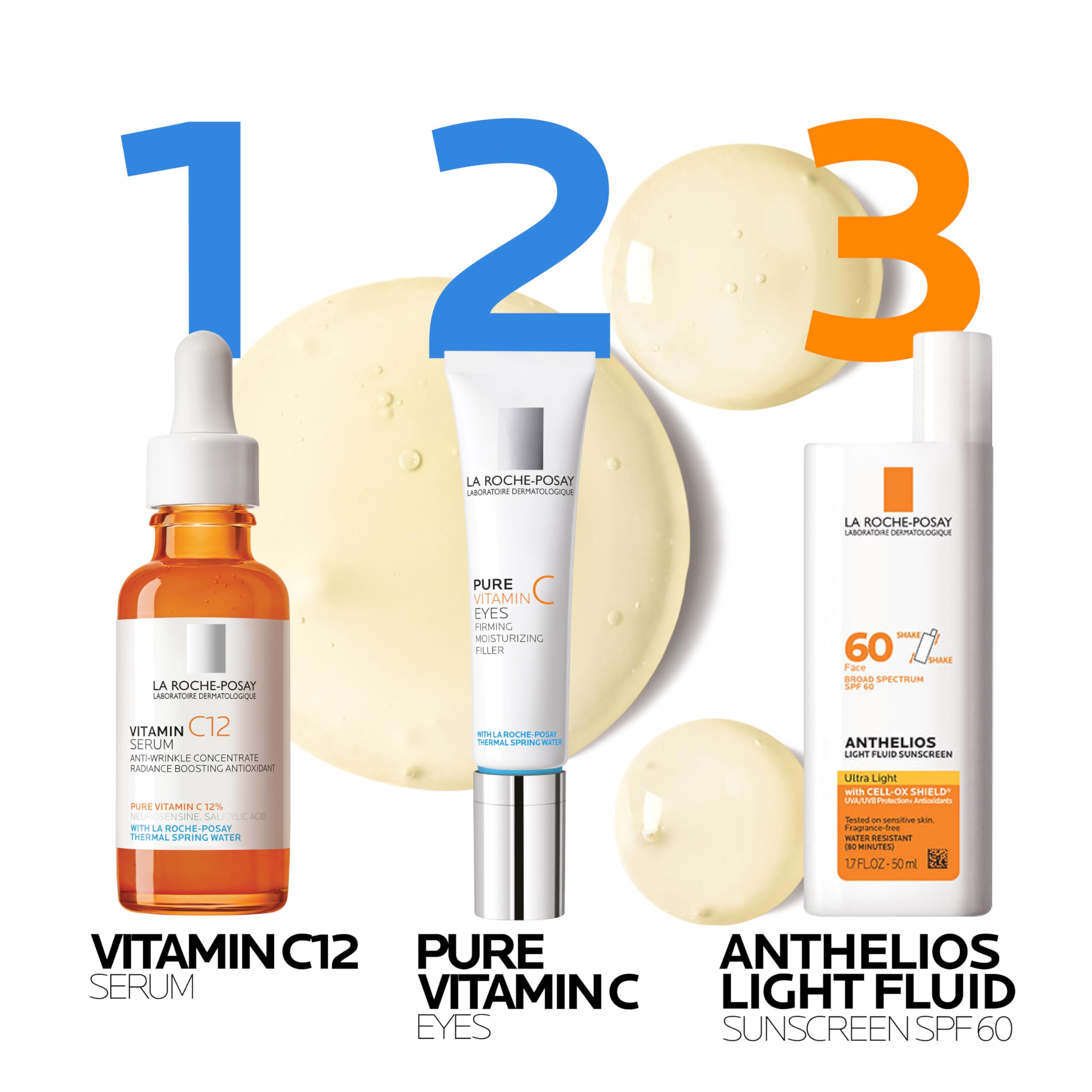 La Roche-Posay ingredient icons schematic showing antioxidant protection