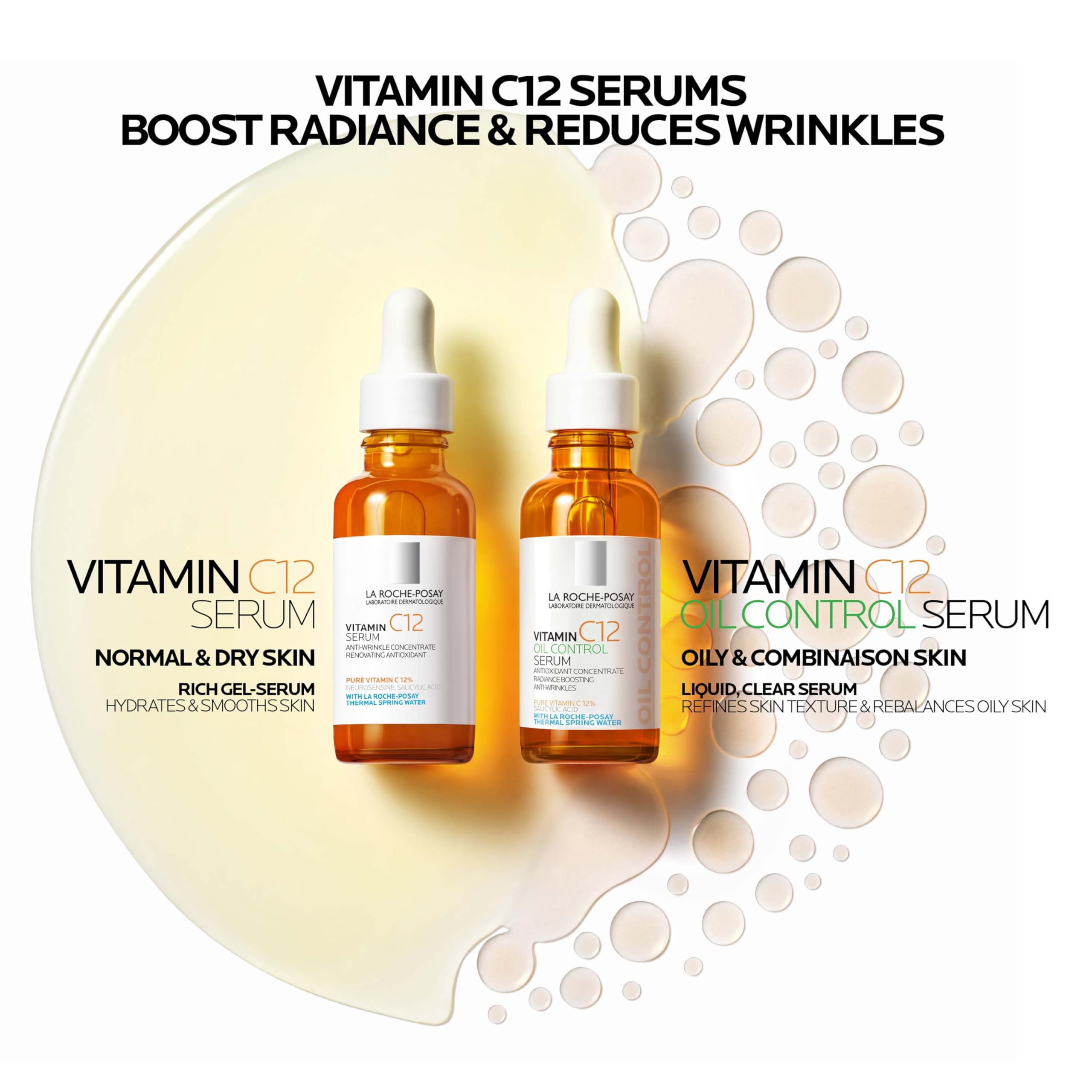 La Roche-Posay serum texture spread on skin demonstrating hydration