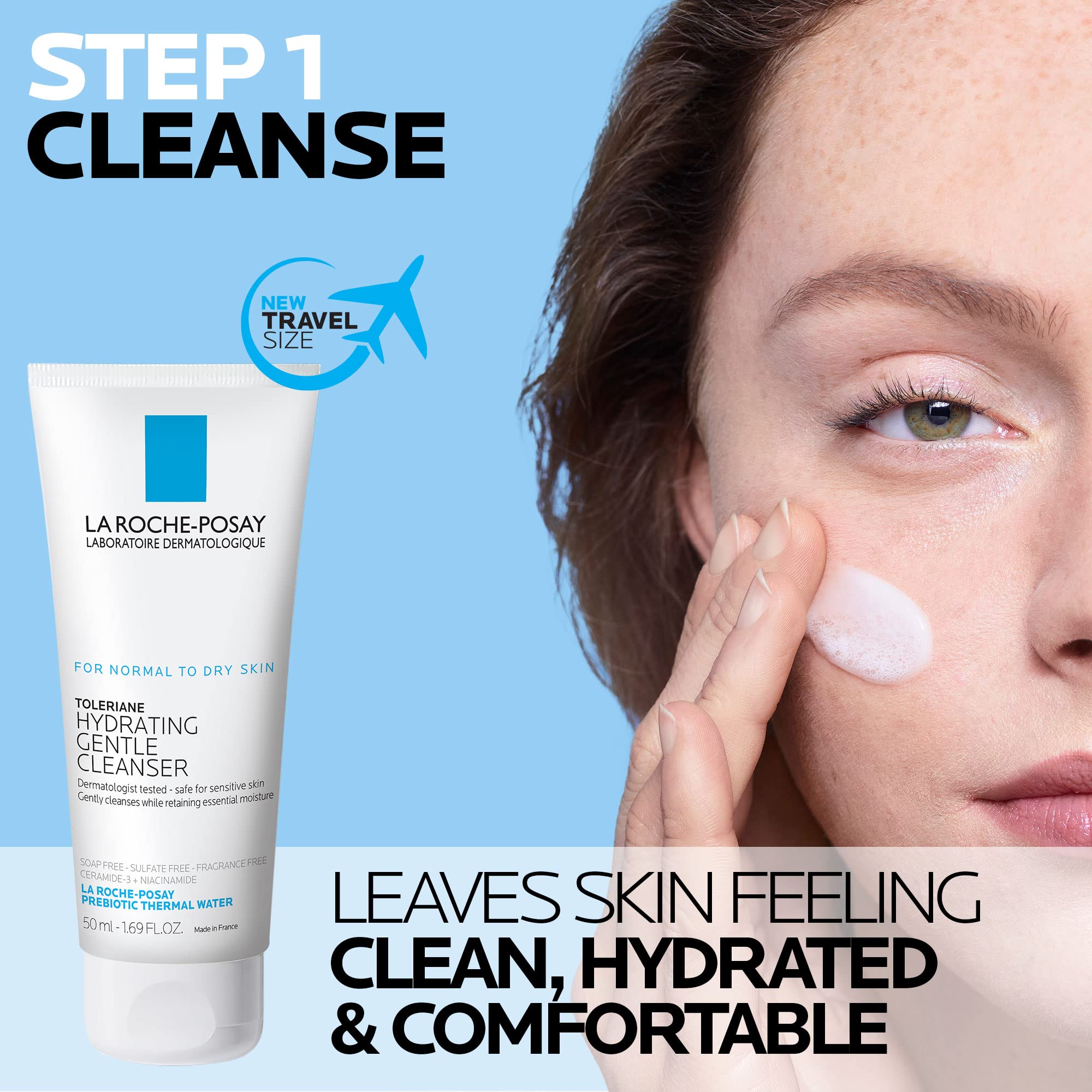La Roche-Posay tinted sunscreen texture close-up demonstrating lightweight finish
