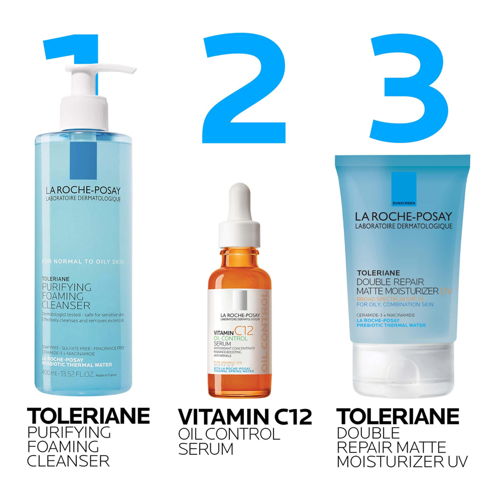 La Roche-Posay moisturizer worn outdoors indicating daytime sun defense