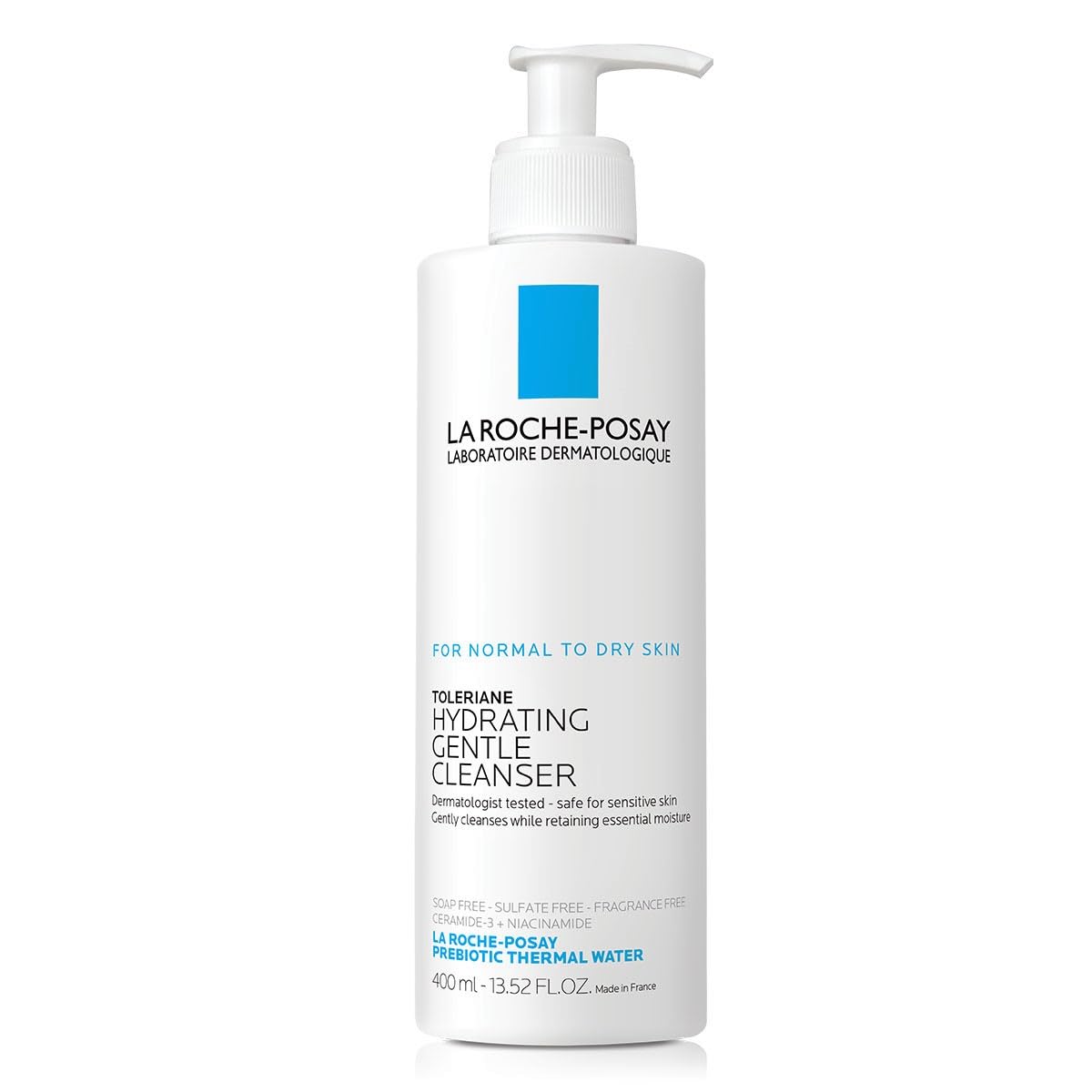 La Roche-Posay front bottle showing clean skincare design and clarity benefit