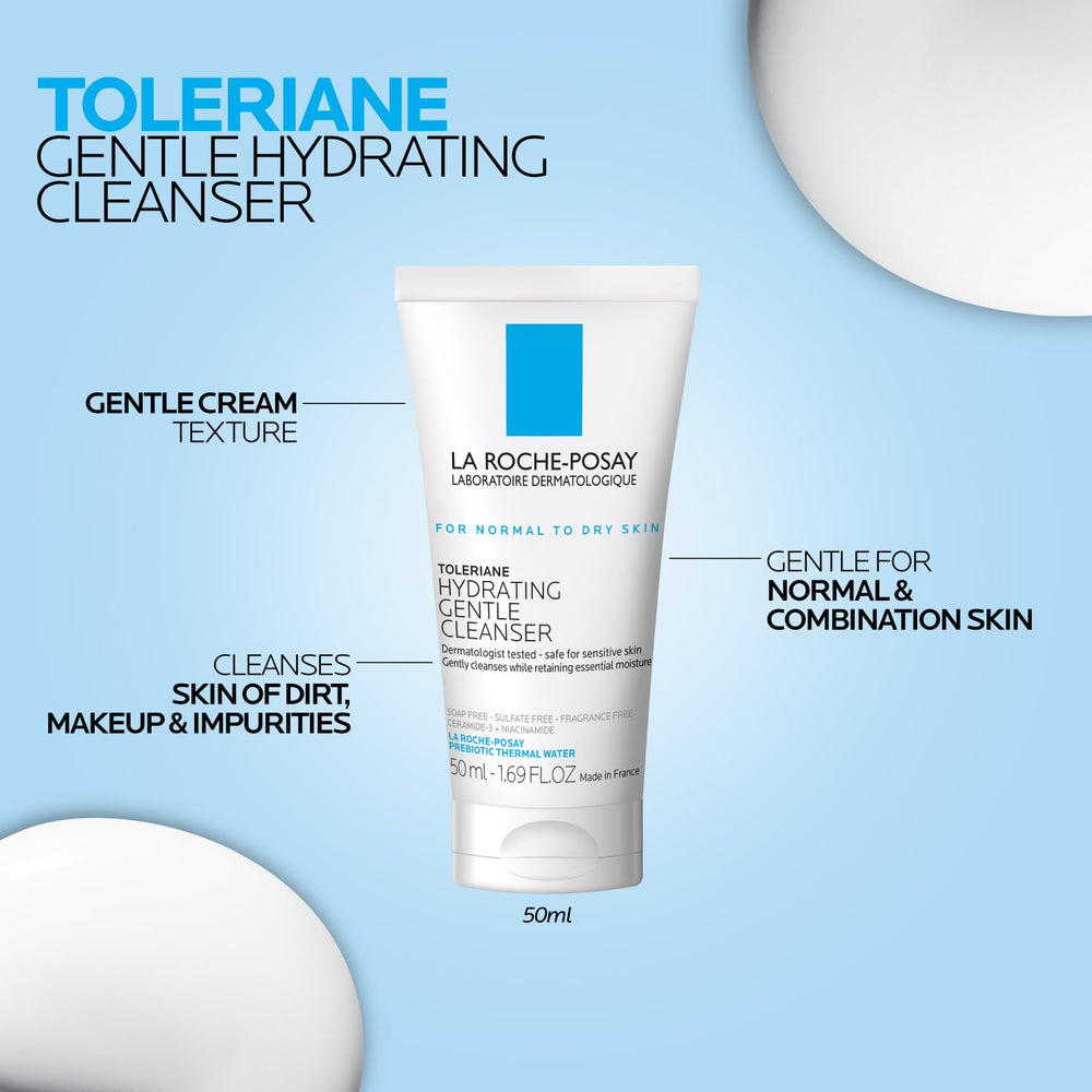 La Roche-Posay night moisturizer spread on skin showing rich overnight hydration benefit